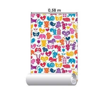 Papel de Parede Adesivo Animais Colorido 1273 - Papel na Parede