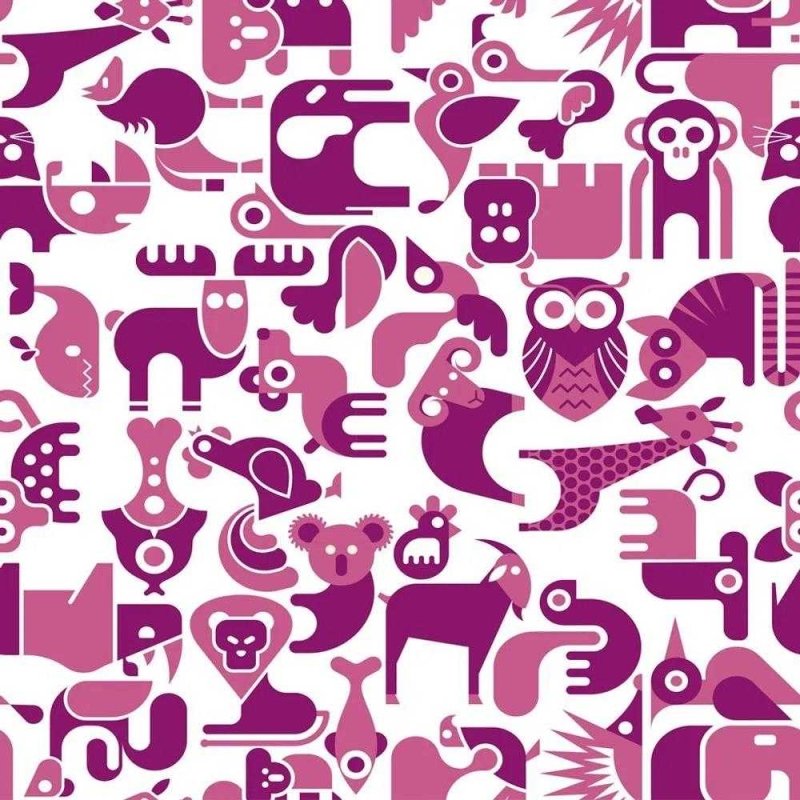 Papel de Parede Adesivo animais rosa 287081951 - Papel na Parede