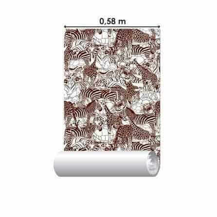 Papel de Parede Adesivo animais selva marrom 388968031 - Papel na Parede