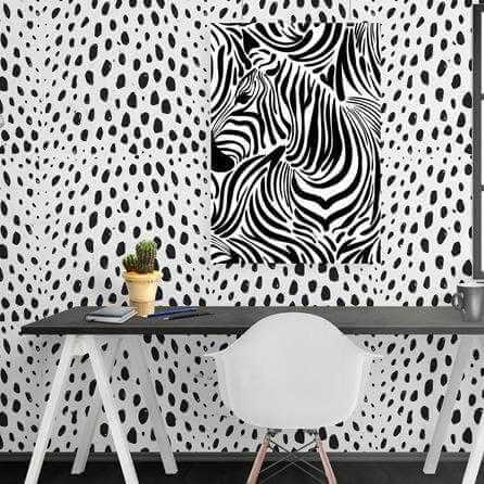 Papel de Parede Adesivo Animal Print Animal Print Branco Preto 5196722838 - Papel na Parede