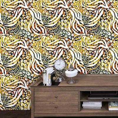 Papel de Parede Adesivo Animal Print Colorido 568698817 - Papel na Parede