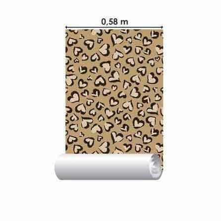 Papel de Parede Adesivo Animal Print Coração Onça 140304862 - Papel na Parede