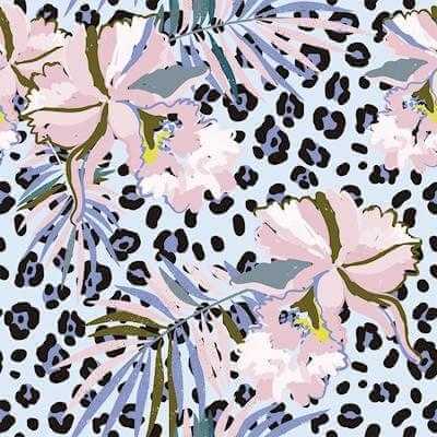Papel de Parede Adesivo Animal Print Floral Leopardo 366406778 - Papel na Parede
