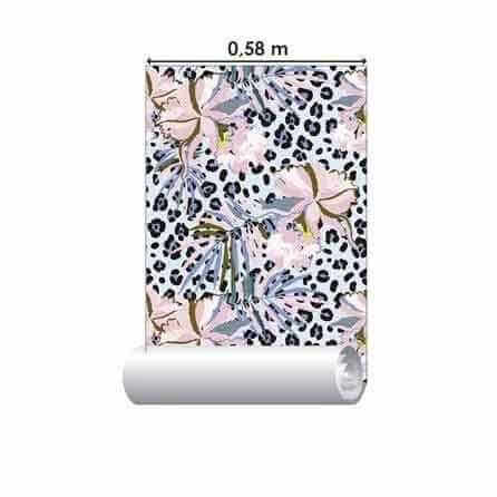 Papel de Parede Adesivo Animal Print Floral Leopardo 366406778 - Papel na Parede