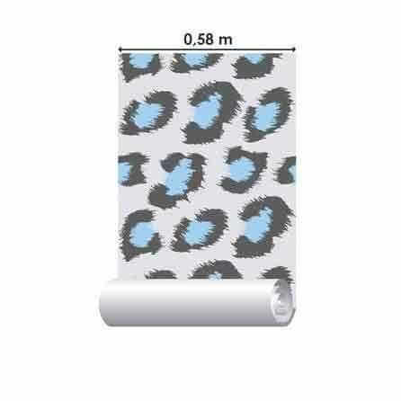 Papel de Parede Adesivo Animal Print Onça Azul 147529022 - Papel na Parede