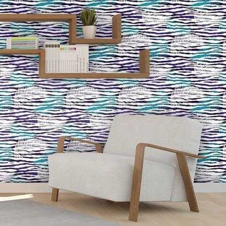 Papel de Parede Adesivo Animal Print Zebra Roxo e Verde 379259311 - Papel na Parede