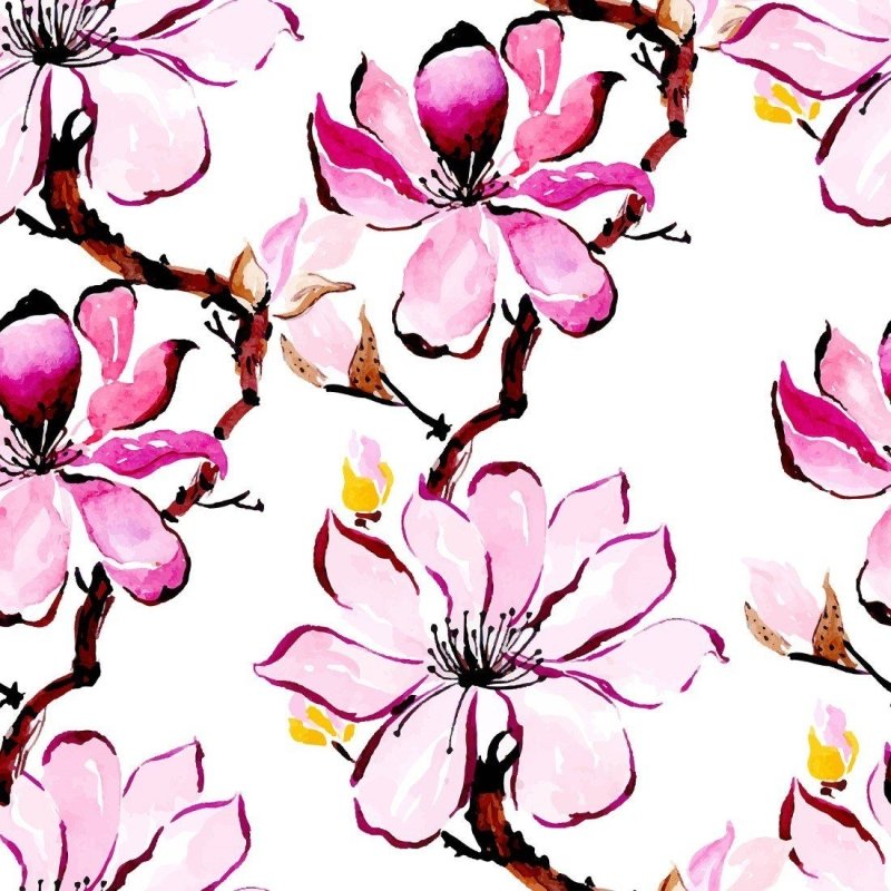 Papel de Parede Adesivo Aquarela Floral N014209 - Papel na Parede