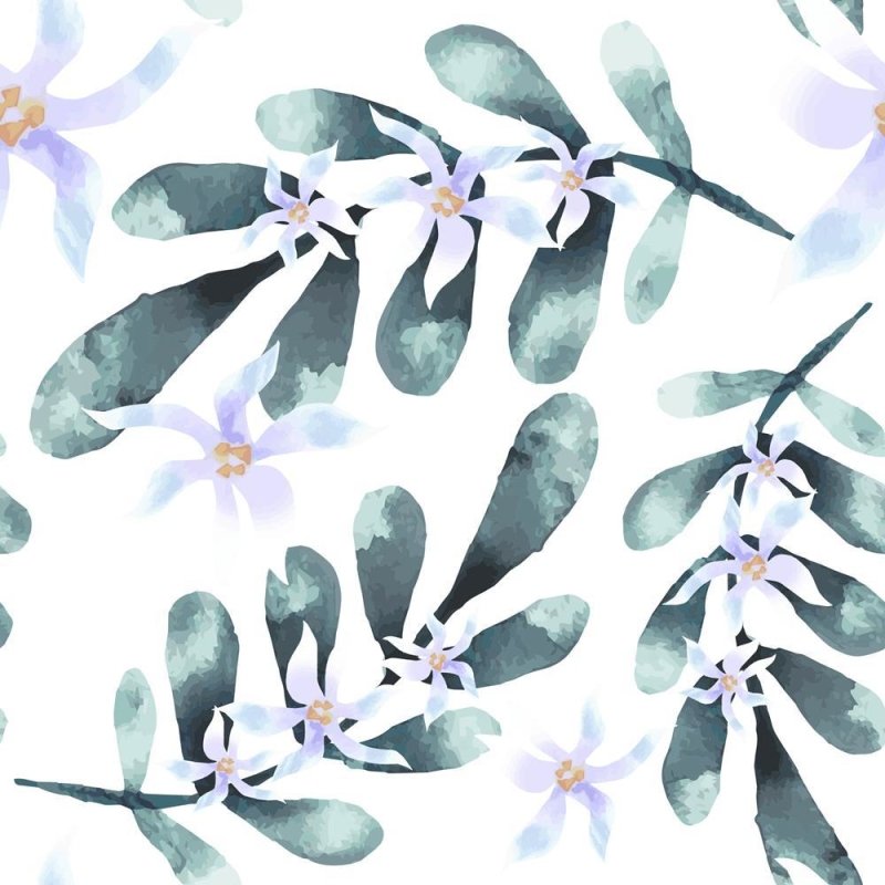 Papel de Parede Adesivo Aquarela Flores Lilás N08003 - Papel na Parede
