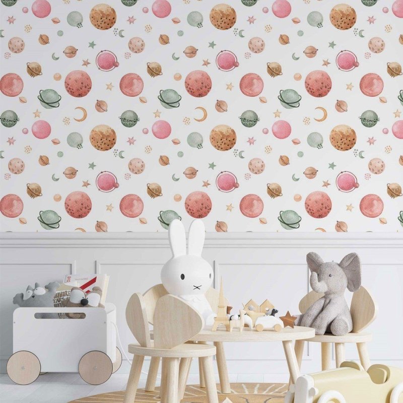 Papel de Parede Adesivo Aquarela Universo N014208 - Papel na Parede