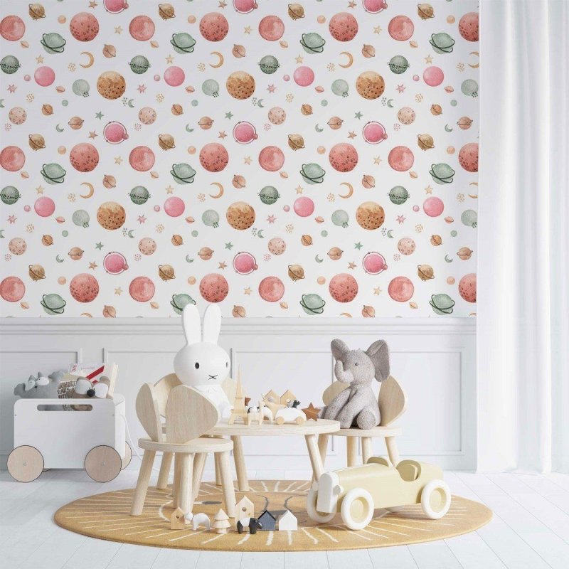 Papel de Parede Adesivo Aquarela Universo N014208 - Papel na Parede