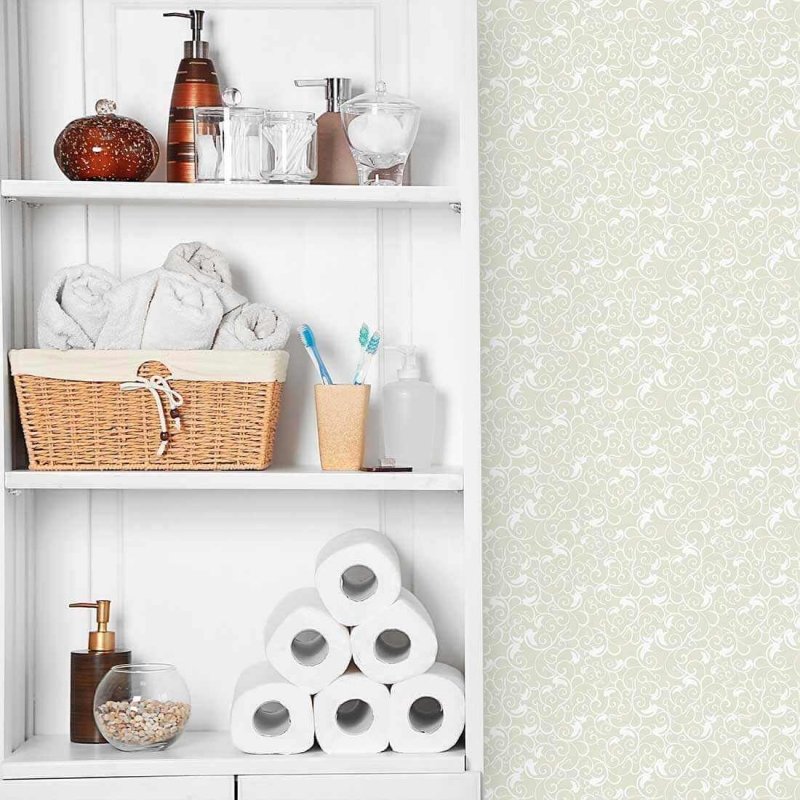 Papel de Parede Adesivo Arabesco Arabesco Branco 71156104 - Papel na Parede