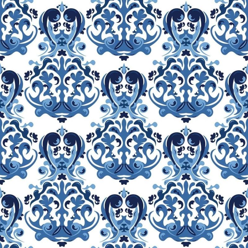 Papel de Parede Adesivo Arabesco Azul N04133 - Papel na Parede