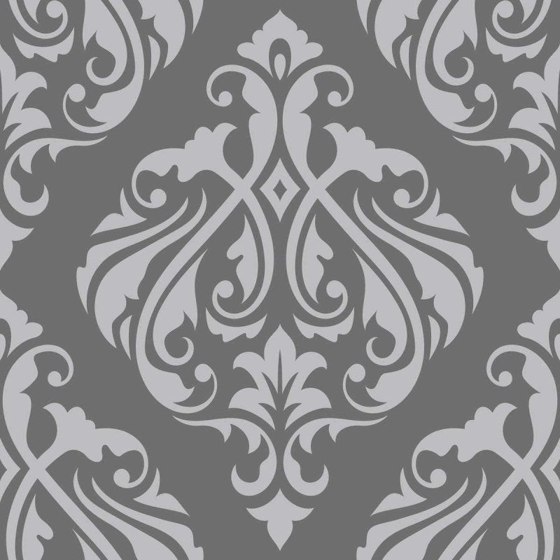 Papel de Parede Adesivo Arabesco Cinza N04252 - Papel na Parede