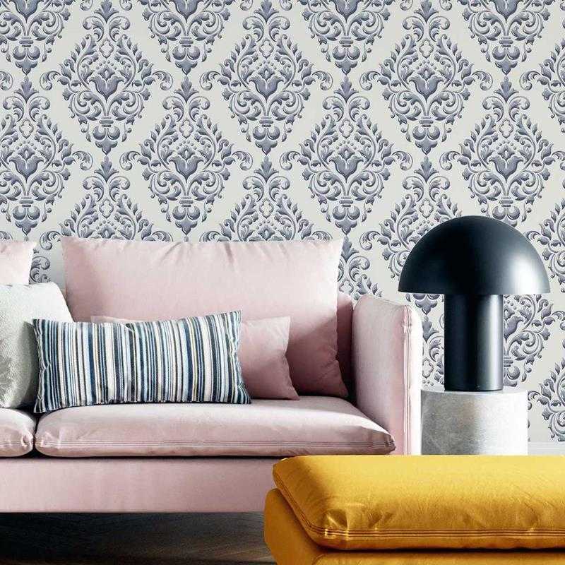 Papel de Parede Adesivo Arabesco Clássico Branco N05198 - Papel na Parede