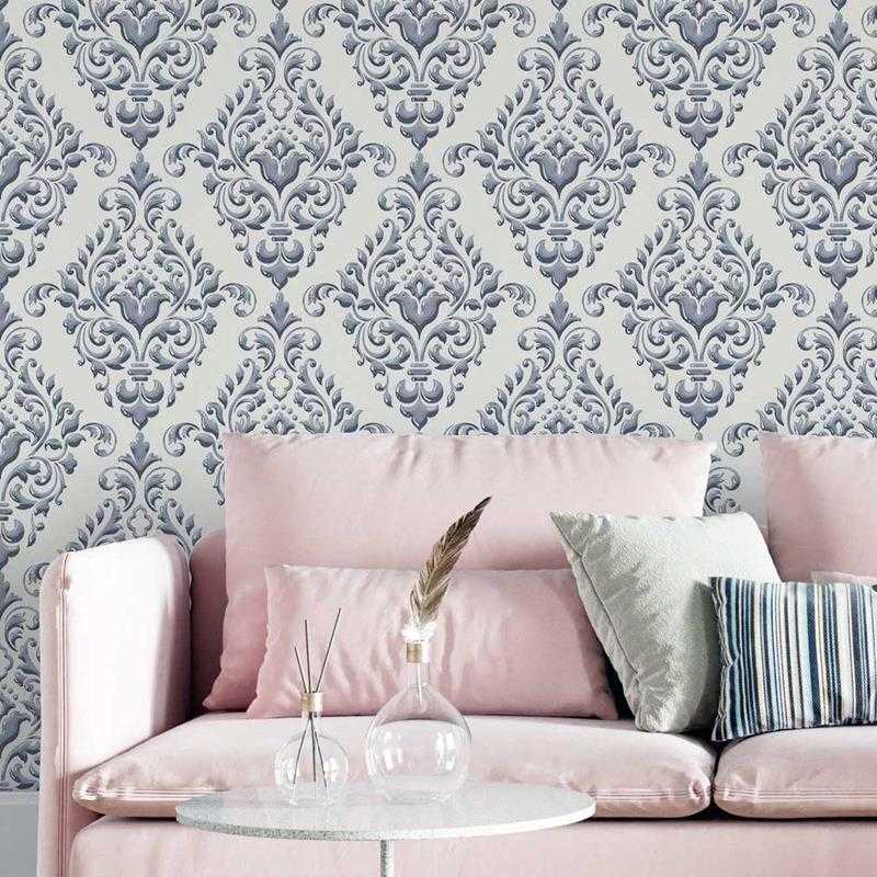 Papel de Parede Adesivo Arabesco Clássico Branco N05198 - Papel na Parede