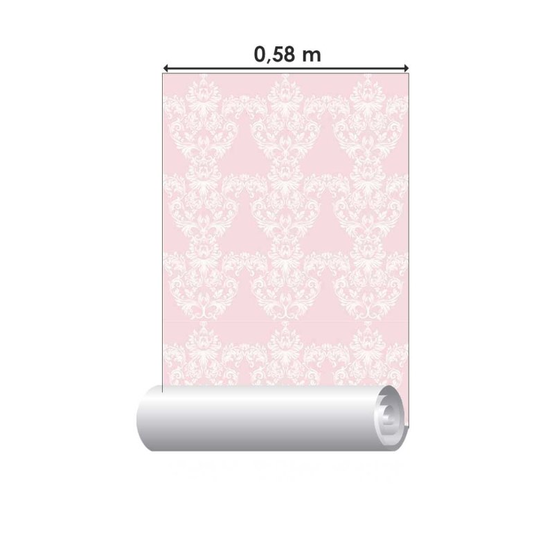 Papel de Parede Adesivo Arabesco cor de rosa N08185 - Papel na Parede