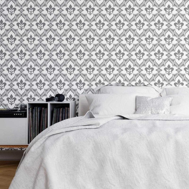 Papel de Parede Adesivo Arabesco Flor de Lis N04151 - Papel na Parede