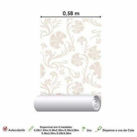 Papel de Parede Adesivo Arabesco Floral BRanco 550163053 - Papel na Parede