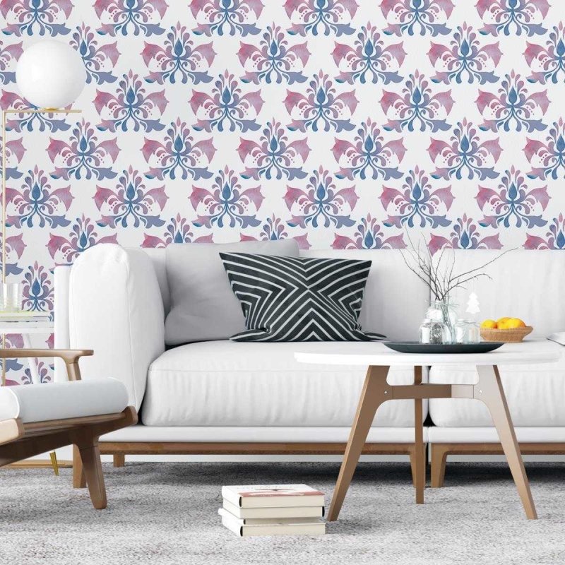 Papel de Parede Adesivo Arabesco Floral Retrô N04115 - Papel na Parede
