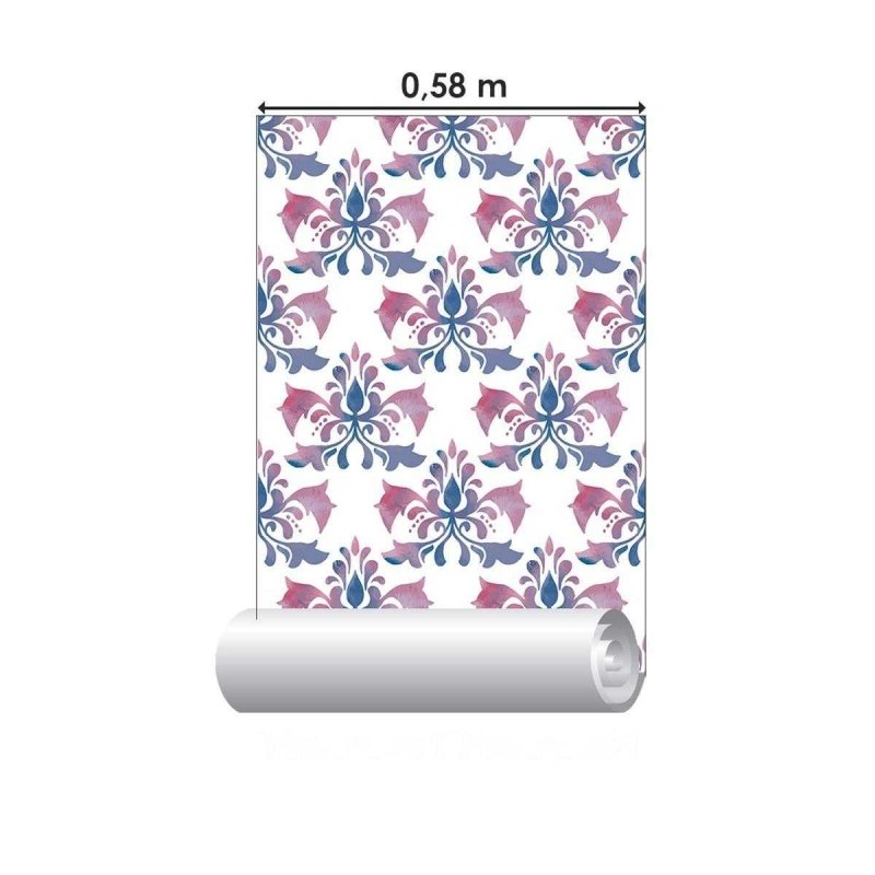 Papel de Parede Adesivo Arabesco Floral Retrô N04115 - Papel na Parede
