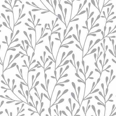 Papel de Parede Adesivo Arabesco Folhas cinza 375393034 - Papel na Parede