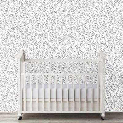 Papel de Parede Adesivo Arabesco Folhas cinza 375393034 - Papel na Parede