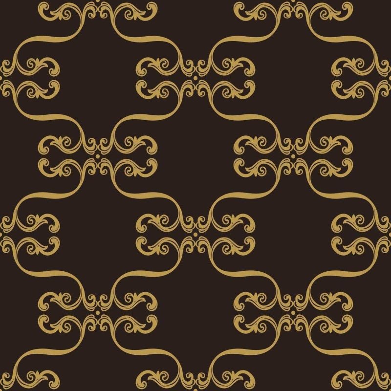 Papel de Parede Adesivo Arabesco Marrom e Dourado N05274 - Papel na Parede