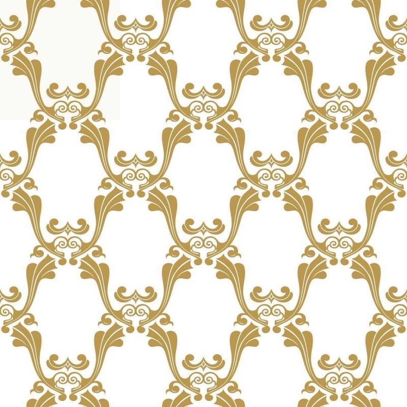 Papel de Parede Adesivo Arabesco Neutro e Dourado N05273 - Papel na Parede