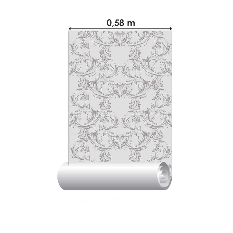 Papel de Parede Adesivo Arabesco Preto e Branco N04149 - Papel na Parede