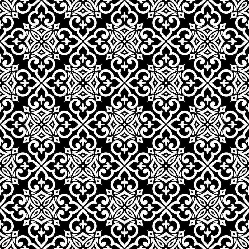 Papel de Parede Adesivo Arabesco Preto e Branco N04175 - Papel na Parede