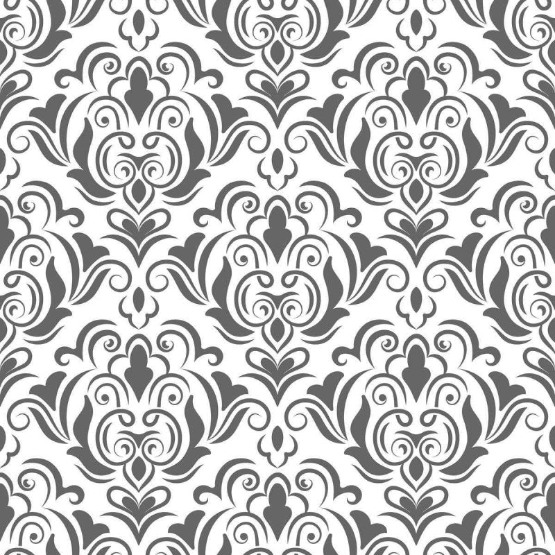 Papel de Parede Adesivo Arabesco Preto e Branco Retrô N04150 - Papel na Parede
