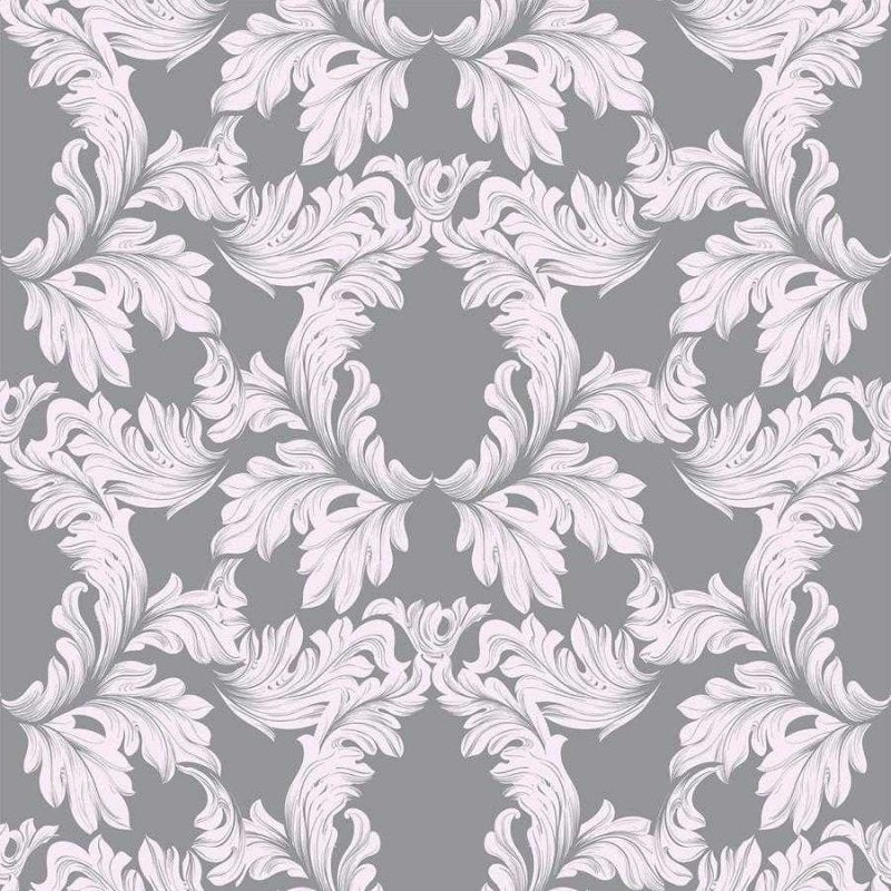 Papel de Parede Adesivo Arabesco Vintage Cinza N06183 - Papel na Parede