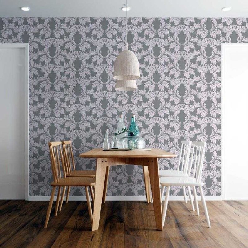 Papel de Parede Adesivo Arabesco Vintage Cinza N06183 - Papel na Parede