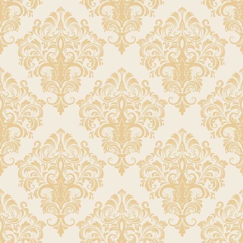 Papel de Parede Adesivo Arabescos em Amarelo e Branco N06101 - Papel na Parede