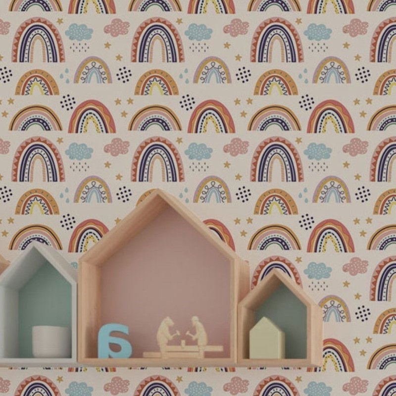 Papel de Parede Adesivo Arco Íris Neutro N019044 - Papel na Parede