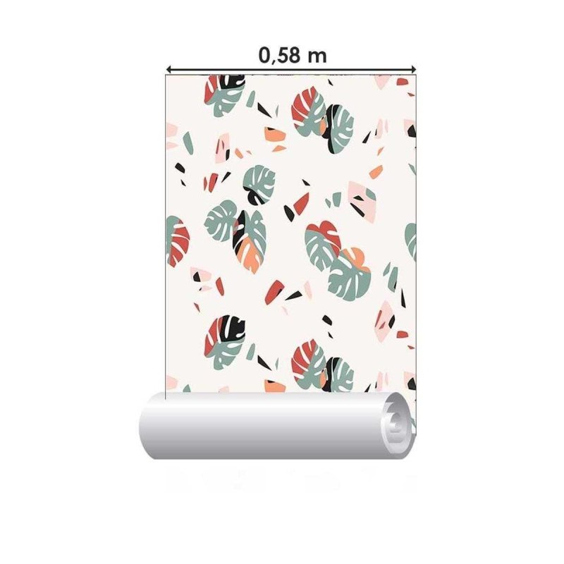 Papel de Parede Adesivo Artístico Folhagem Colorido N05232 - Papel na Parede