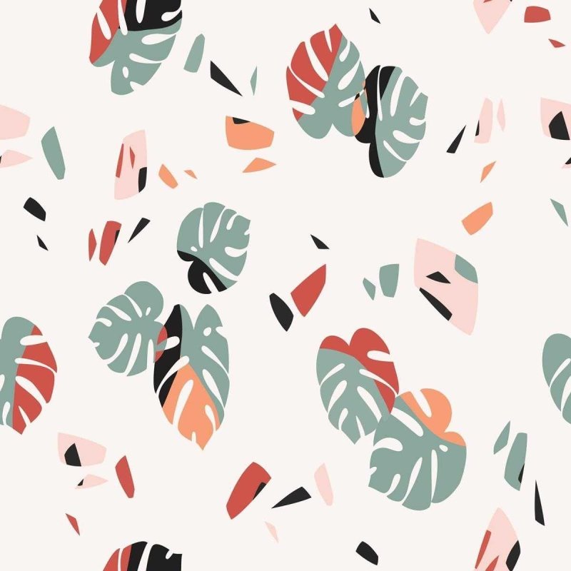 Papel de Parede Adesivo Artístico Folhagem Colorido N05232 - Papel na Parede