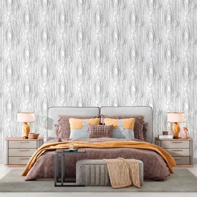 Papel de Parede Adesivo Árvore Linhas N012076 - Papel na Parede