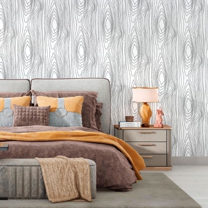 Papel de Parede Adesivo Árvore Linhas N012076 - Papel na Parede