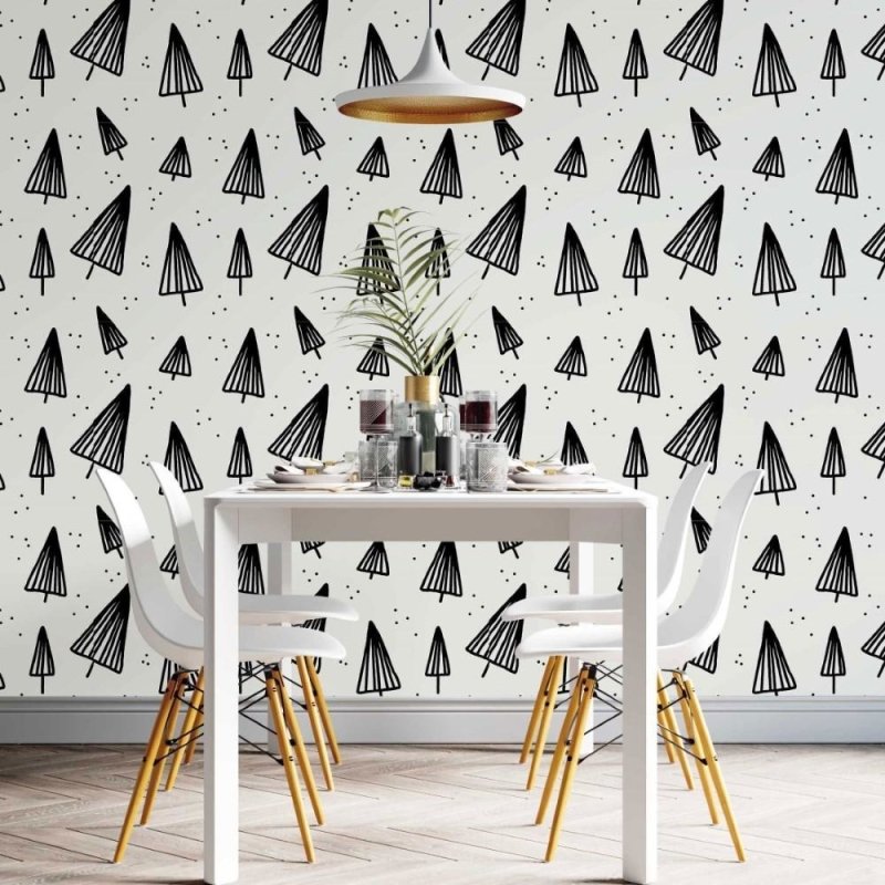 Papel de Parede Adesivo Árvores Inverno N014093 - Papel na Parede