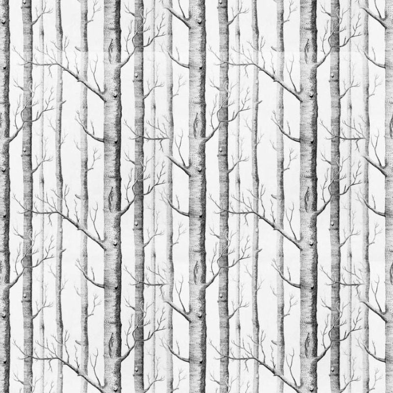 Papel de Parede Adesivo Árvores Preto e Branco N011022 - Papel na Parede