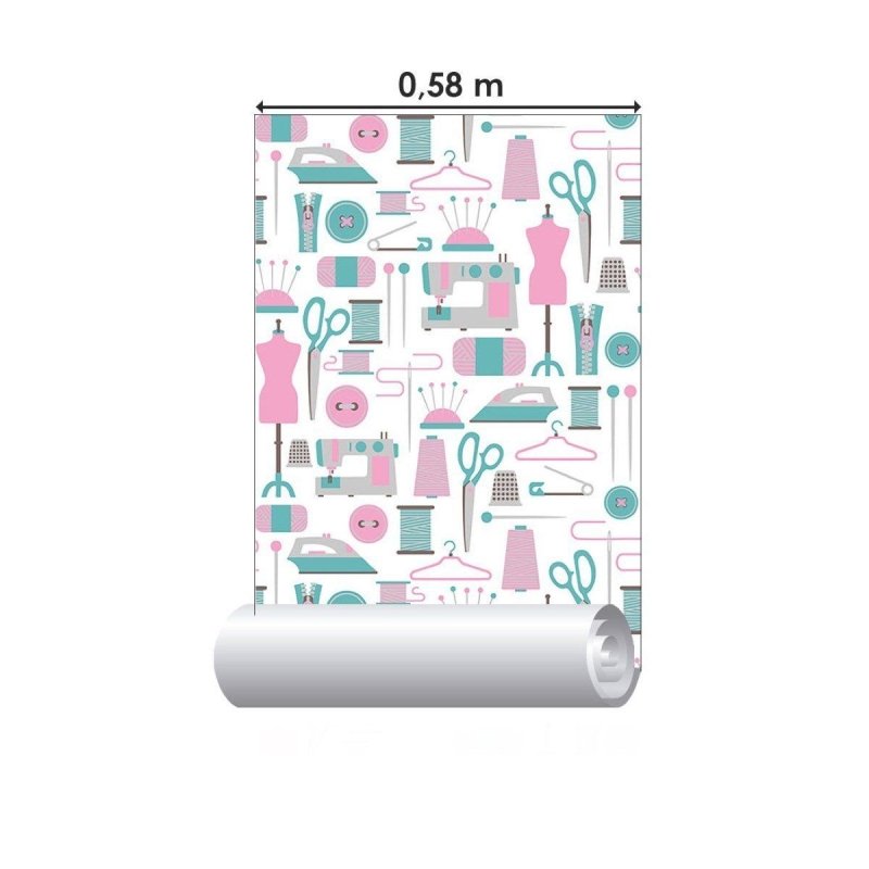 Papel de Parede Adesivo Ateliê de Costura N016052 - Papel na Parede