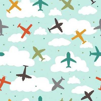 Papel de Parede Adesivo aviao colorido 304407299 - Papel na Parede