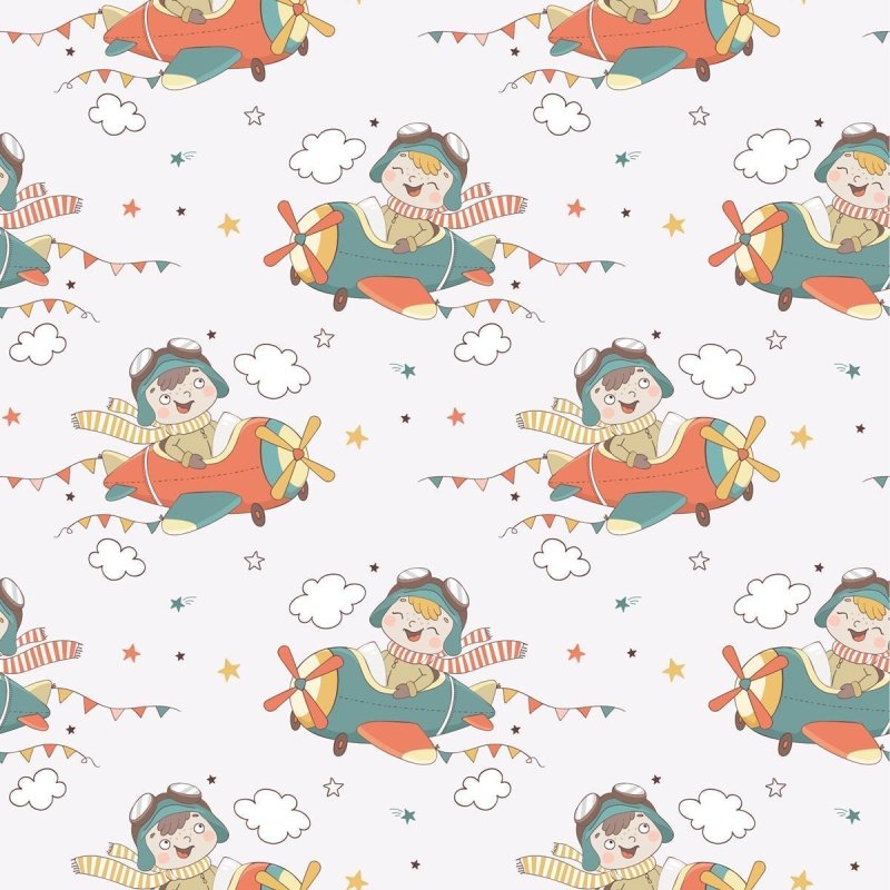 Papel de Parede Adesivo Avião Divertido N09078 - Papel na Parede
