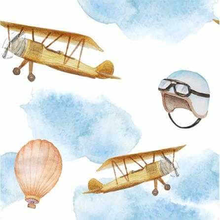 PAPEL DE PAREDE ADESIVO Avião Infantil 62047711 - Papel na Parede