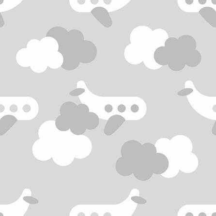 Papel de Parede Adesivo Avião Nuvens 331710222 - Papel na Parede