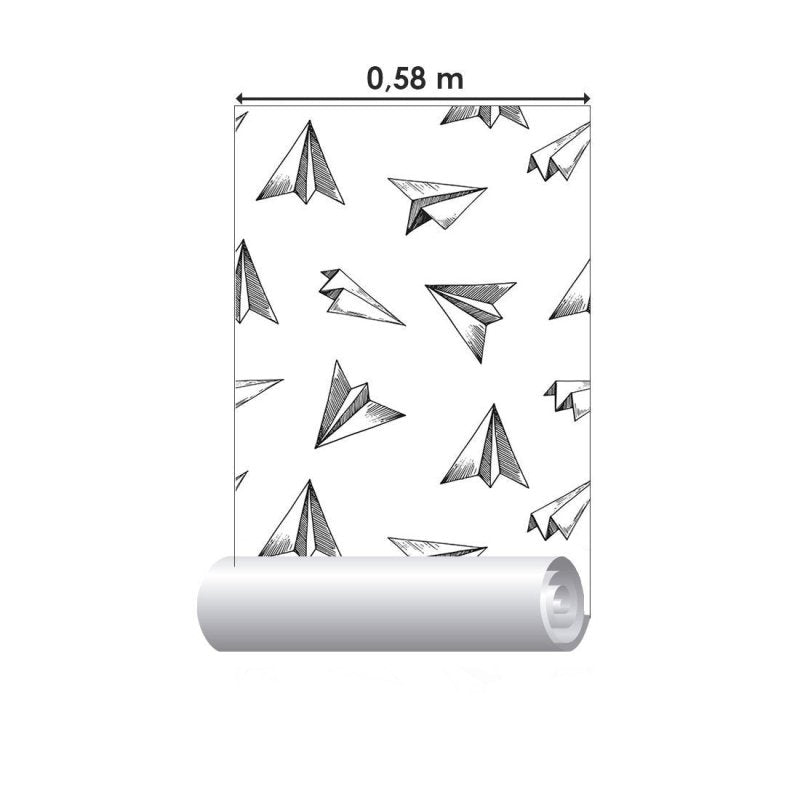 Papel de Parede Adesivo Aviões de Papel N019082 - Papel na Parede