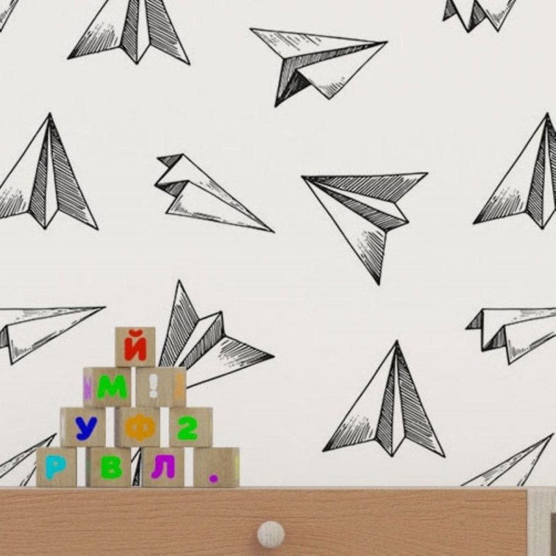 Papel de Parede Adesivo Aviões de Papel N019082 - Papel na Parede