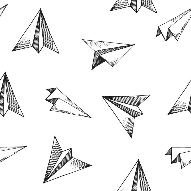 Papel de Parede Adesivo Aviões de Papel N019082 - Papel na Parede