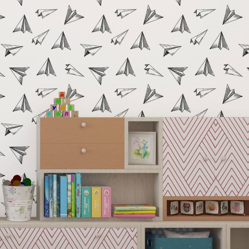 Papel de Parede Adesivo Aviões de Papel N019082 - Papel na Parede